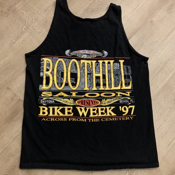 Vintage 90s 1997 Boot Hill Saloon Daytona Bike Week Tank Top Men's Medium M Gym - Picture 1 of 8